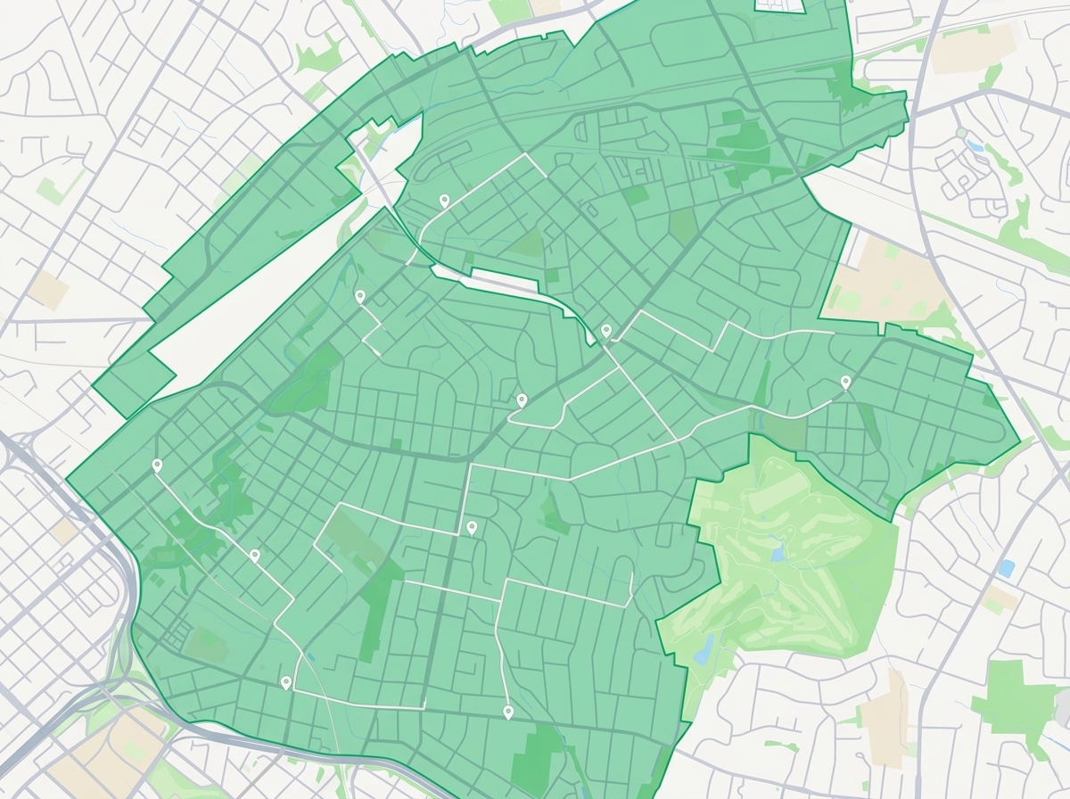 Map of the JUMP service area in Charlotte covering NoDa, Villa Heights, Plaza Shamrock, Optimist Park, Belmont, and Plaza Midwood
